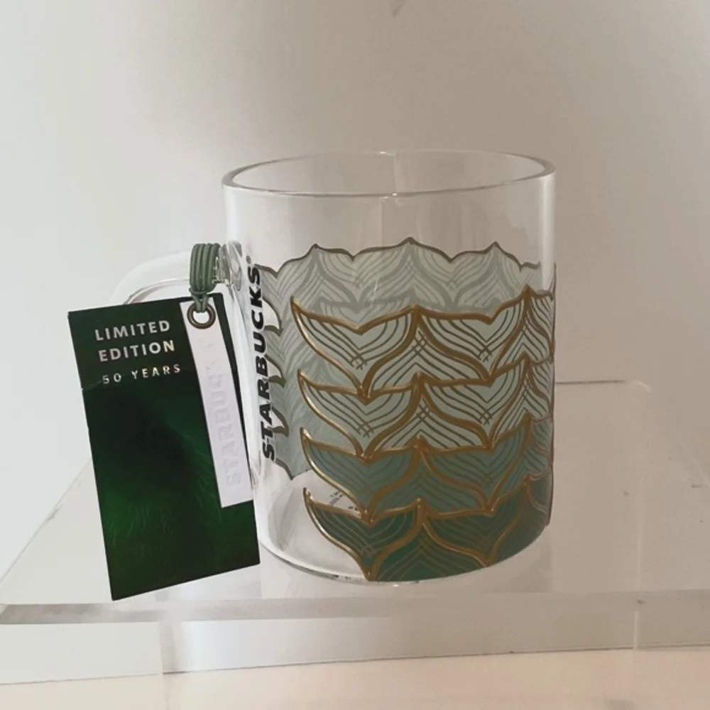 Starbucks 50th Anniversary Glass Mug New with Tags! Perfect!